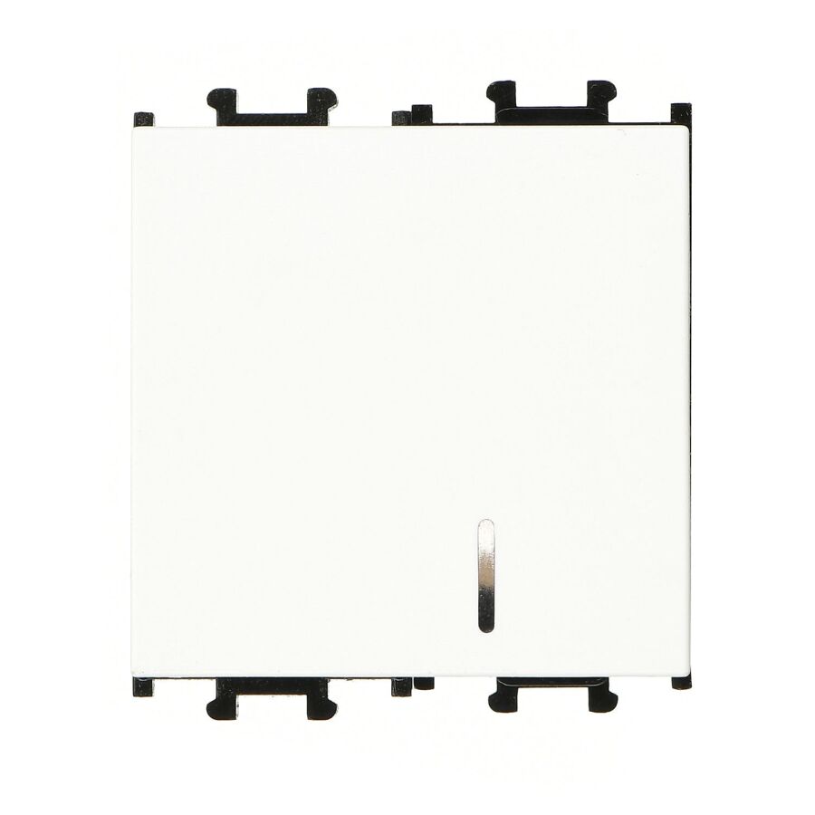01431105-165102 Günsan Domino Beyaz Vidalı Işıklı Geniş Anahtar - 2M - 16AX 250V - 1