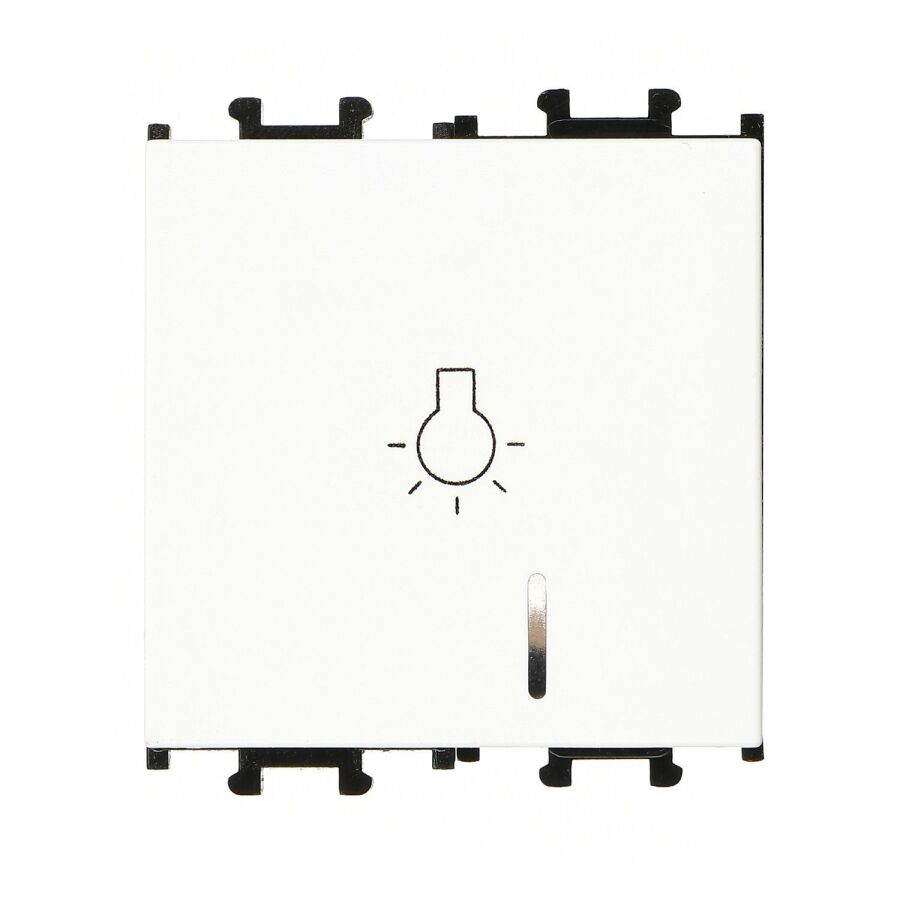 01431105-165106 Günsan Domino Beyaz Vidalı Işıklı Geniş Liht Anahtar - 2M - 16AX 250V - 1