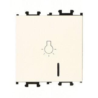 01431205-165106 Günsan Domino Krem Vidalı Işıklı Geniş Liht Anahtar - 2M - 16AX 250V - 1