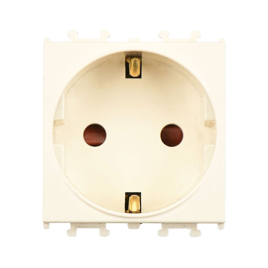 01431210-152116 Günsan Domino Krem Çocuk Korumalı Topraklı Priz - 2M - 16AX 250V - 1
