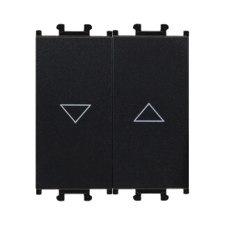 01431401-165125 Günsan Domino Siyah Çiftli Stor & Jaluzi Butonu - 2M - 16AX 250V - 1