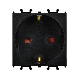 01431410-152116 Günsan Domino Siyah Çocuk Korumalı Topraklı Priz - 2M - 16AX 250V - 1