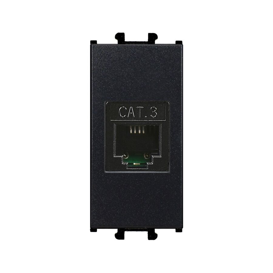 01431410-157120 Günsan Domino Siyah Telefon Prizi (Cat3) 1M - 1
