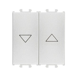 01431501-165125 Günsan Domino Gümüş Çiftli Stor & Jaluzi Butonu - 2M - 16AX 250V - 1