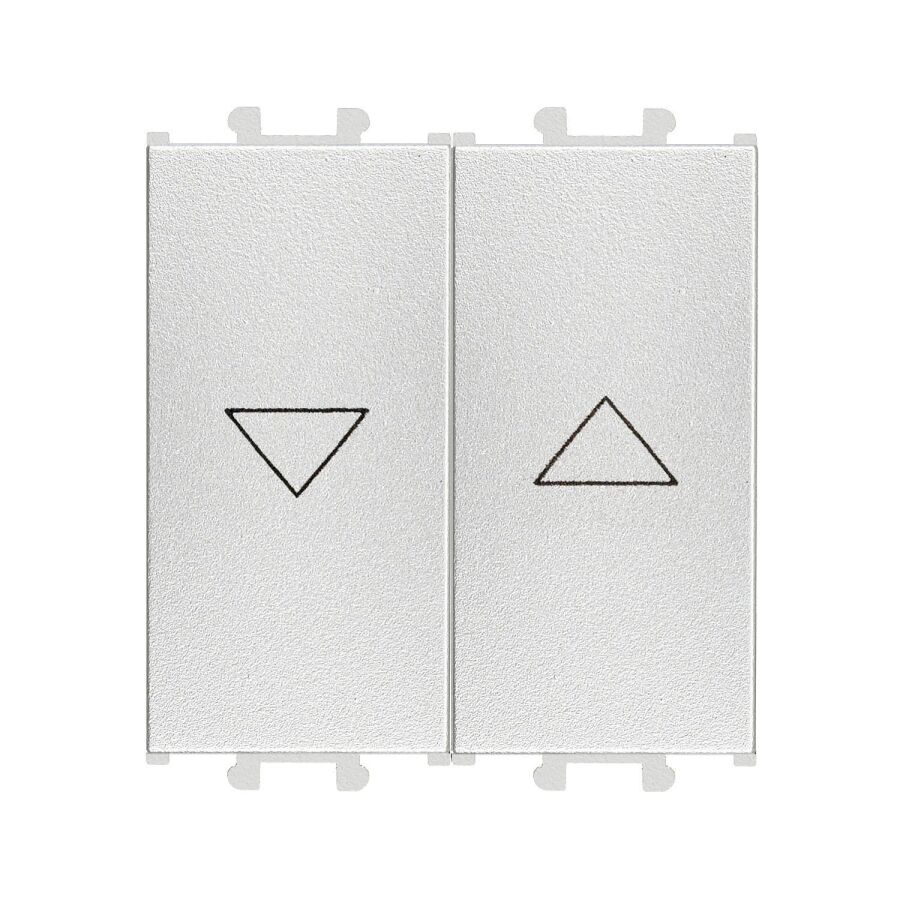 01431501-165125 Günsan Domino Gümüş Çiftli Stor & Jaluzi Butonu - 2M - 16AX 250V - 1