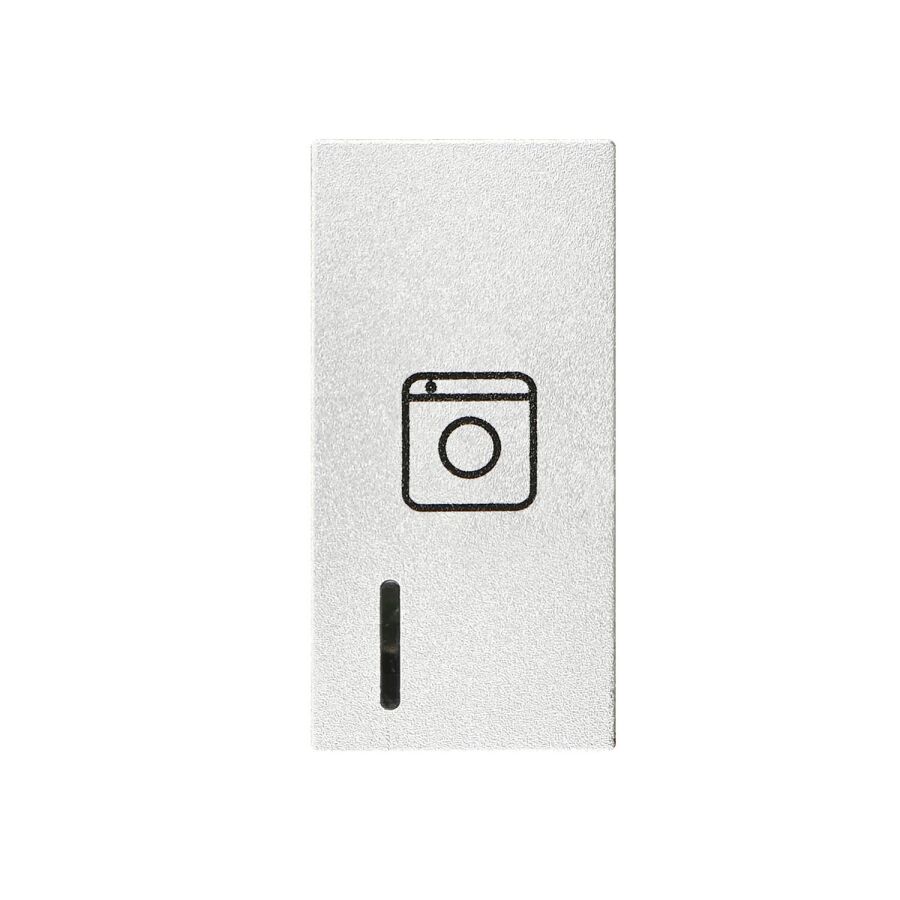 01431502-165401 Günsan Domino Gümüş Kapak Işıklı Nötrlü Çamaşır Makinesi Anahtarı 1M - 1
