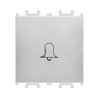 01431505-165111 Günsan Domino Gümüş Vidalı Geniş Zil Butonu -2M - 16AX 250V - 1
