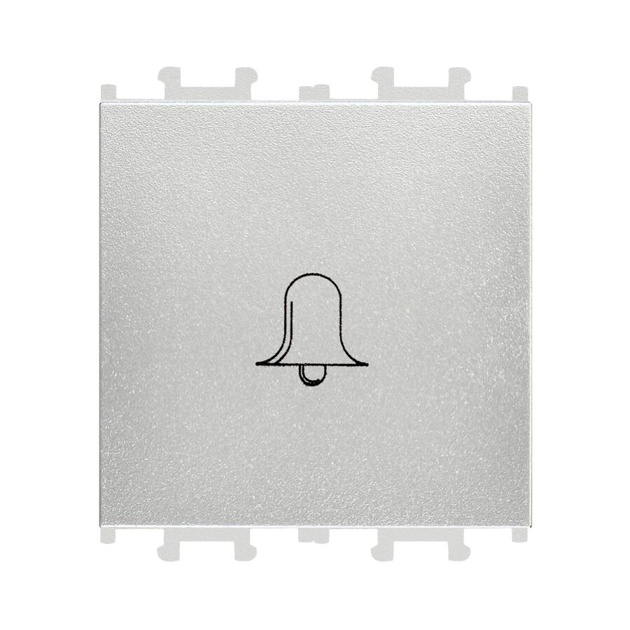 01431505-165111 Günsan Domino Gümüş Vidalı Geniş Zil Butonu -2M - 16AX 250V - 1