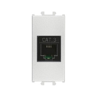 01431510-157120 Günsan Domino Gümüş Telefon Prizi (Cat3) 1M - 1