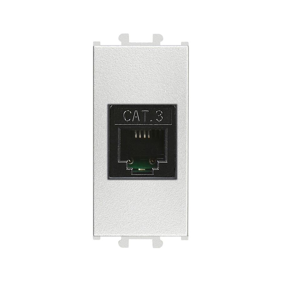 01431510-157120 Günsan Domino Gümüş Telefon Prizi (Cat3) 1M - 1