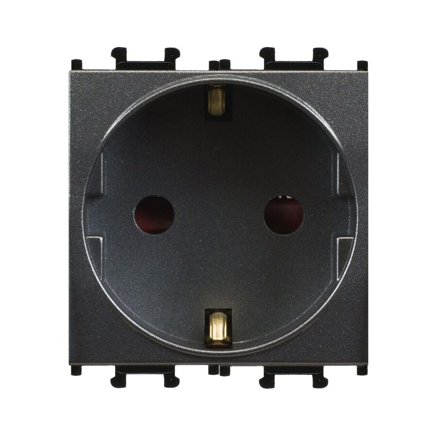 01431710-152116 Günsan Domino Füme Çocuk Korumalı Topraklı Priz - 2M - 16AX 250V - 1