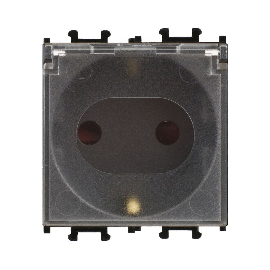 01431710-152138 Günsan Domino Füme Çocuk Korumalı Kapaklı Topraklı Priz - 2M - 16AX 250V - 1