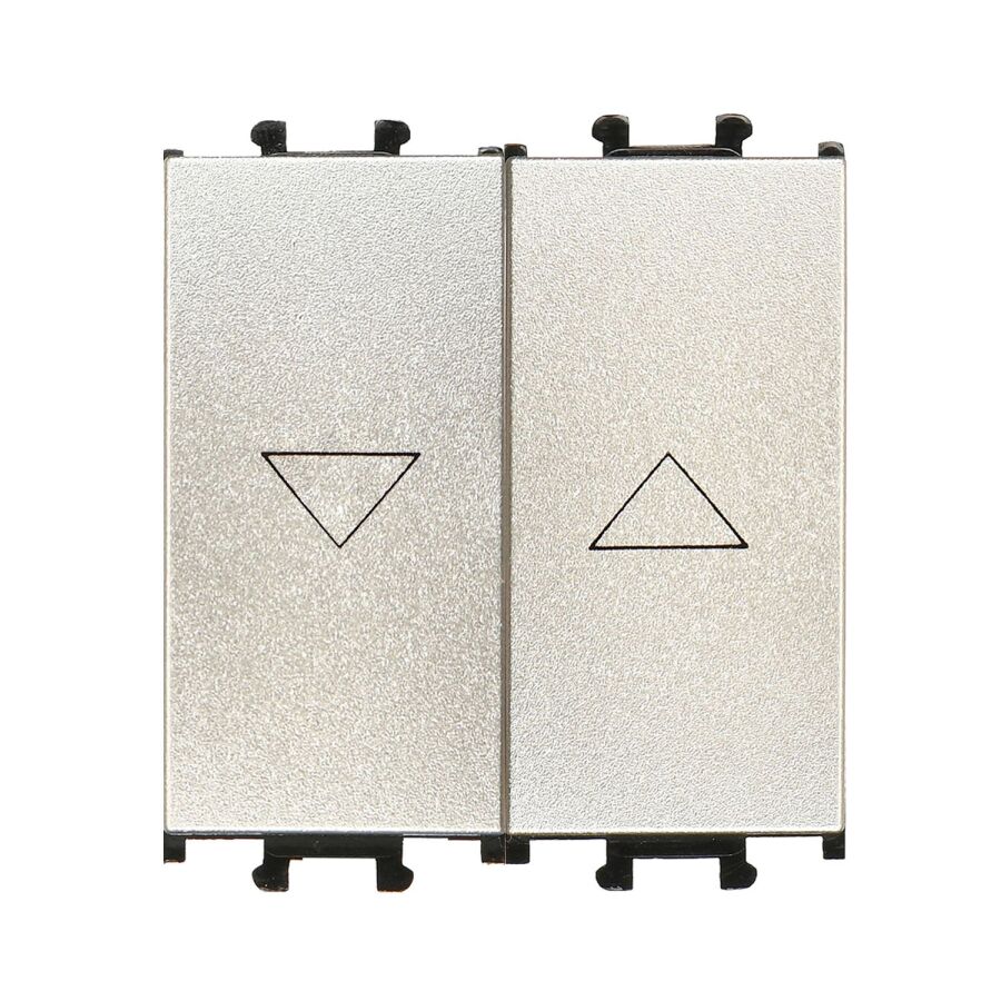 01432501-165125 Günsan Domino Metalik Bej Çiftli Stor & Jaluzi Butonu - 2M - 16AX 250V - 1