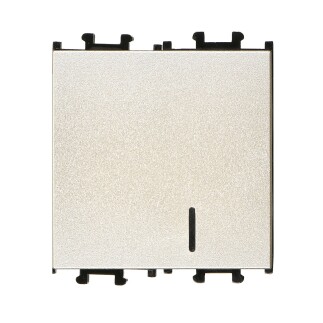 01432505-165102 Günsan Domino Metalik Bej Vidalı Işıklı Geniş Anahtar - 2M - 16AX 250V - 1