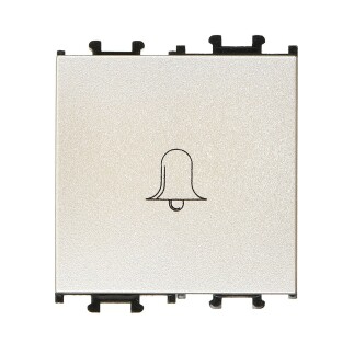 01432505-165111 Günsan Domino Metalik Bej Vidalı Geniş Zil Butonu -2M - 16AX 250V - 1