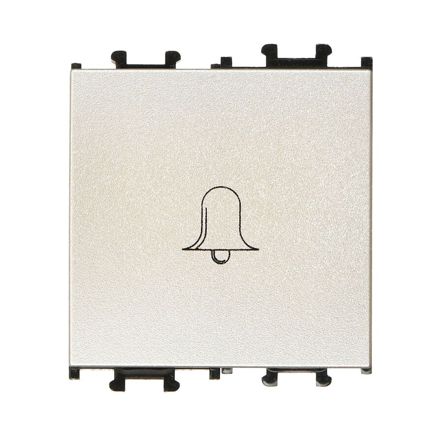 01432505-165111 Günsan Domino Metalik Bej Vidalı Geniş Zil Butonu -2M - 16AX 250V - 1