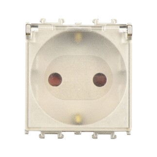 01432510-152138 Günsan Domino Metalik Bej Çocuk Korumalı Kapaklı Topraklı Priz - 2M - 16AX 250V - 1