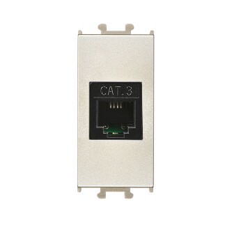 01432510-157120 Günsan Domino Metalik Bej Telefon Prizi (Cat3) 1M - 1
