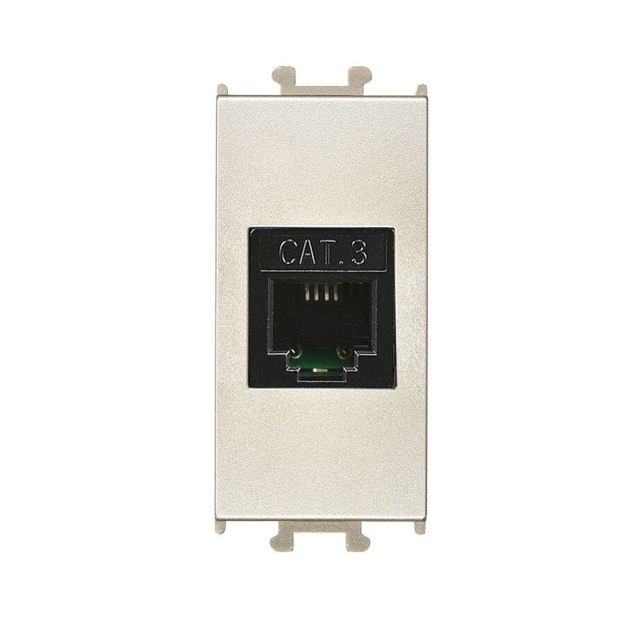 01432510-157120 Günsan Domino Metalik Bej Telefon Prizi (Cat3) 1M - 1