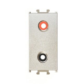 01432510-157386 Günsan Domino Metalik Bej Hoparlör Çıkışı - 2 Çıkış - 1M - 1