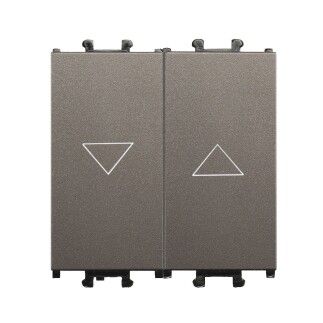01433501-165125 Günsan Domino Mocha Çiftli Stor & Jaluzi Butonu - 2M - 16AX 250V - 1