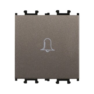 01433505-165111 Günsan Domino Mocha Vidalı Geniş Zil Butonu -2M - 16AX 250V - 1