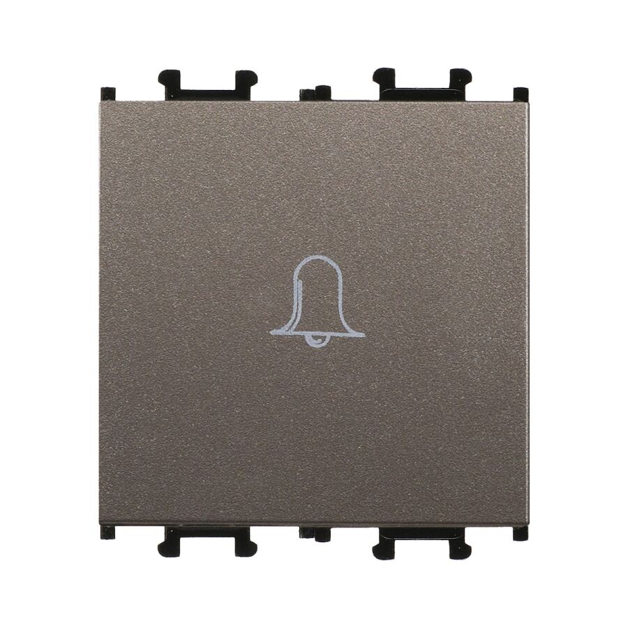 01433505-165111 Günsan Domino Mocha Vidalı Geniş Zil Butonu -2M - 16AX 250V - 1