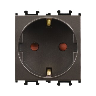 01433510-152116 Günsan Domino Mocha Çocuk Korumalı Topraklı Priz - 2M - 16AX 250V - 1
