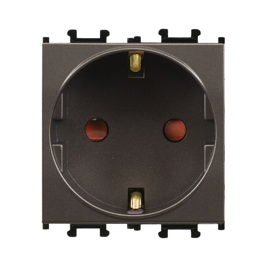 01433510-152116 Günsan Domino Mocha Çocuk Korumalı Topraklı Priz - 2M - 16AX 250V - 1