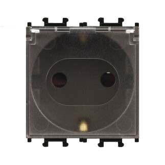 01433510-152138 Günsan Domino Mocha Çocuk Korumalı Kapaklı Topraklı Priz - 2M - 16AX 250V - 1