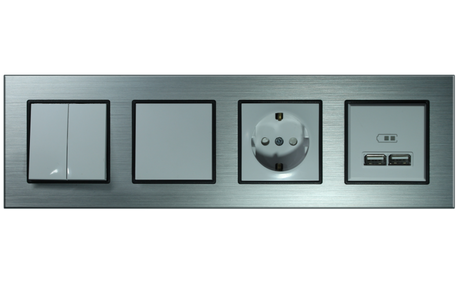 ALG204-71 AsFir Alüminyum Gümüş Dörtlü Çerçeve 