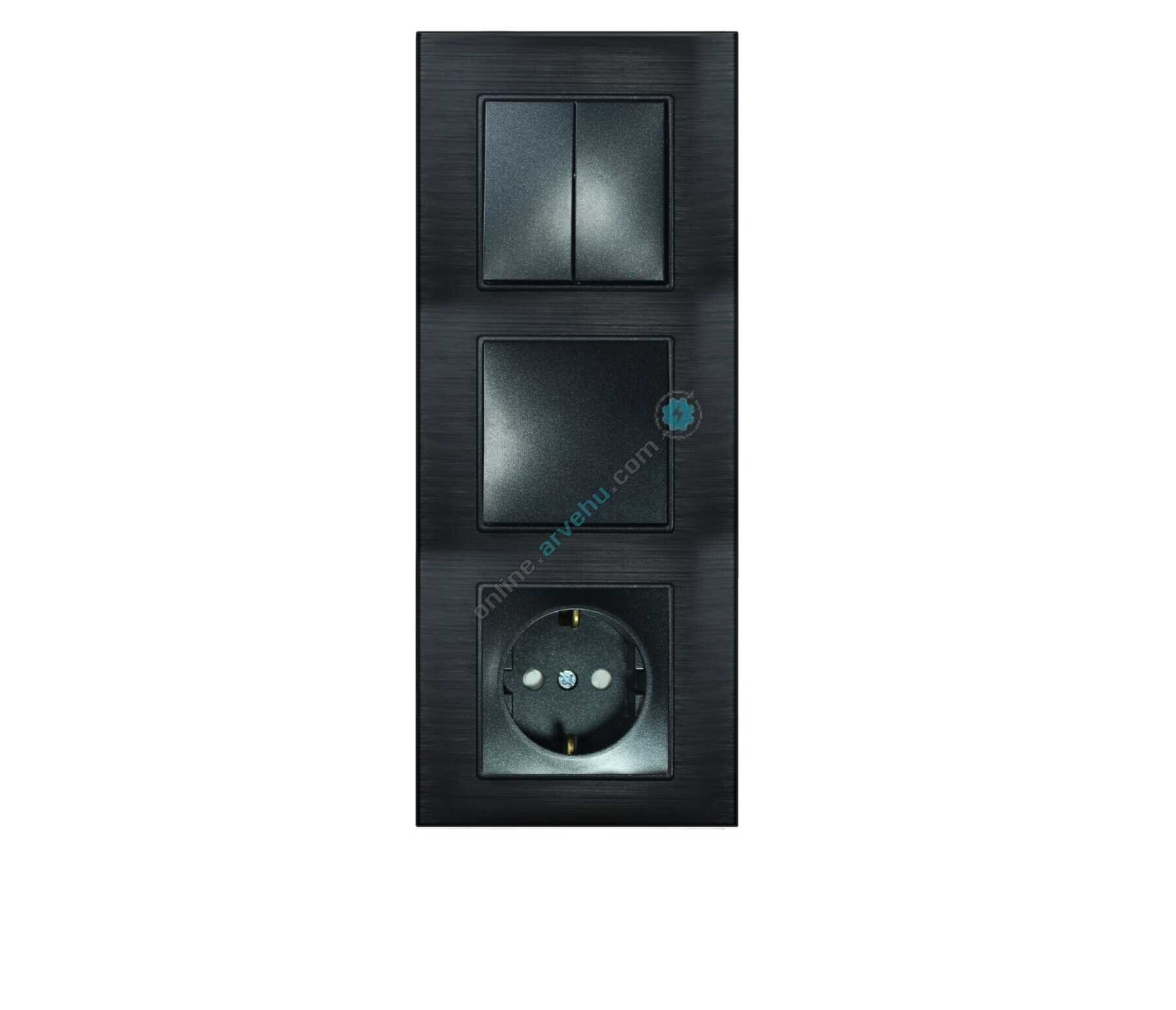 ALG313-71 AsFir Alüminyum Onyx Dikey Üçlü Çerçeve 