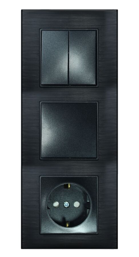 ALG313-71 AsFir Alüminyum Onyx Dikey Üçlü Çerçeve (Mekanizma Hariç) - 2