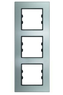 APG413-71 AsFir Pleksiglas Parlak Gümüş Dikey Üçlü Çerçeve (Mekanizma Hariç) - 1