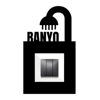 ARVDLBNYM1 - Banyo Tasarımlı Dekoratif Priz Çerçevesi Süsü - Ahşap - Tekli - 5