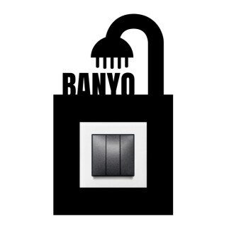 ARVDLBNYM1 - Banyo Tasarımlı Dekoratif Priz Çerçevesi Süsü - Ahşap - Tekli - 6