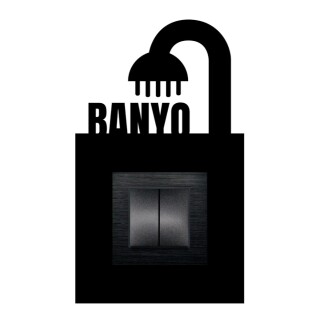 ARVDLBNYM1 - Banyo Tasarımlı Dekoratif Priz Çerçevesi Süsü - Ahşap - Tekli - 4