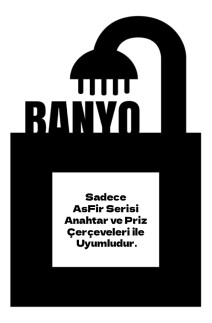 ARVDLBNYM1 - Banyo Tasarımlı Dekoratif Priz Çerçevesi Süsü - Ahşap - Tekli - Arvehu Electric
