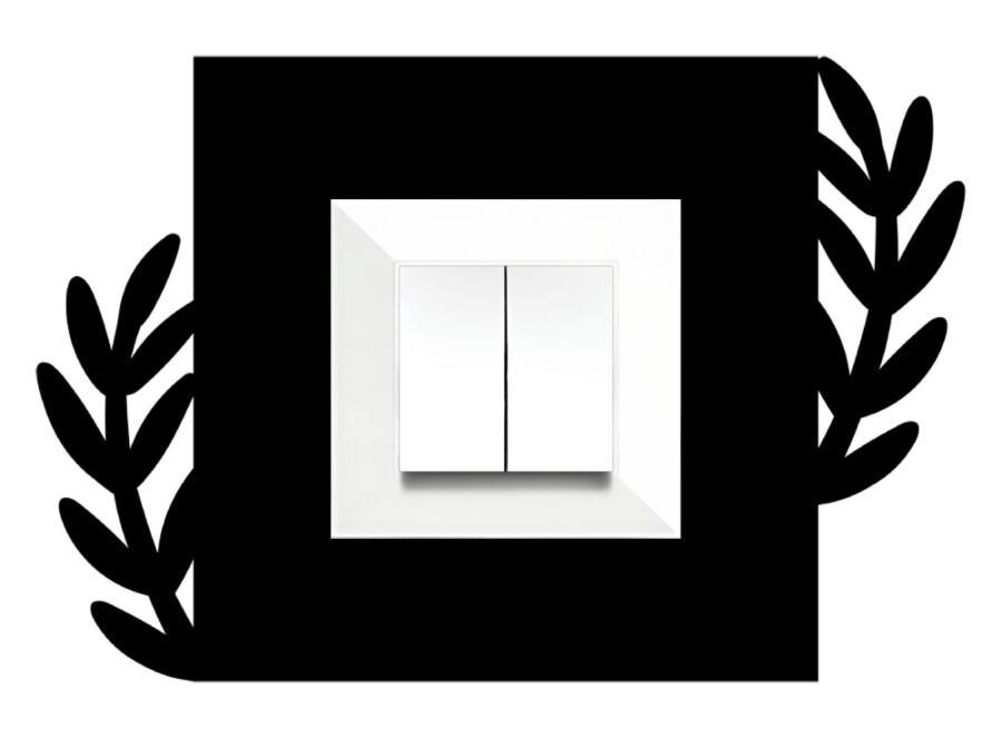 ARVDLBTKM1 - Bitki Tasarımlı Dekoratif Priz Çerçevesi Süsü - Ahşap - Tekli - 2