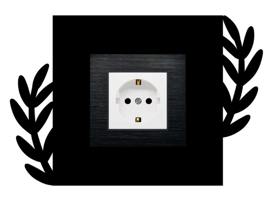 ARVDLBTKM1 - Bitki Tasarımlı Dekoratif Priz Çerçevesi Süsü - Ahşap - Tekli - 7