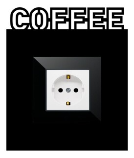 ARVDLCFFM1 - Coffee Kahve Tasarımlı Dekoratif Priz Çerçevesi Süsü - Ahşap - Tekli - 3