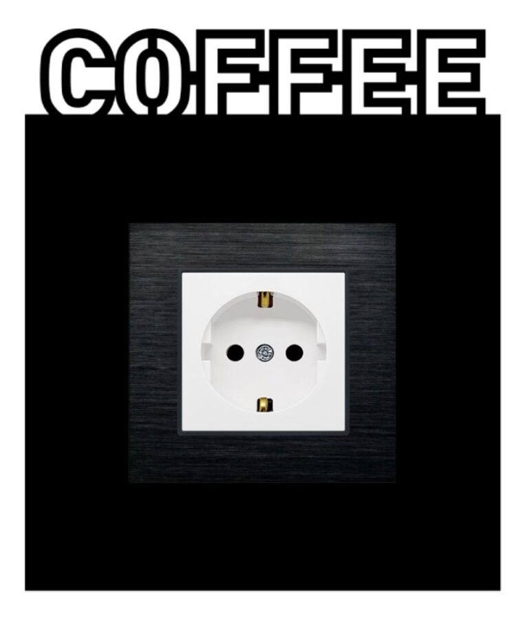 ARVDLCFFM1 - Coffee Kahve Tasarımlı Dekoratif Priz Çerçevesi Süsü - Ahşap - Tekli - 10