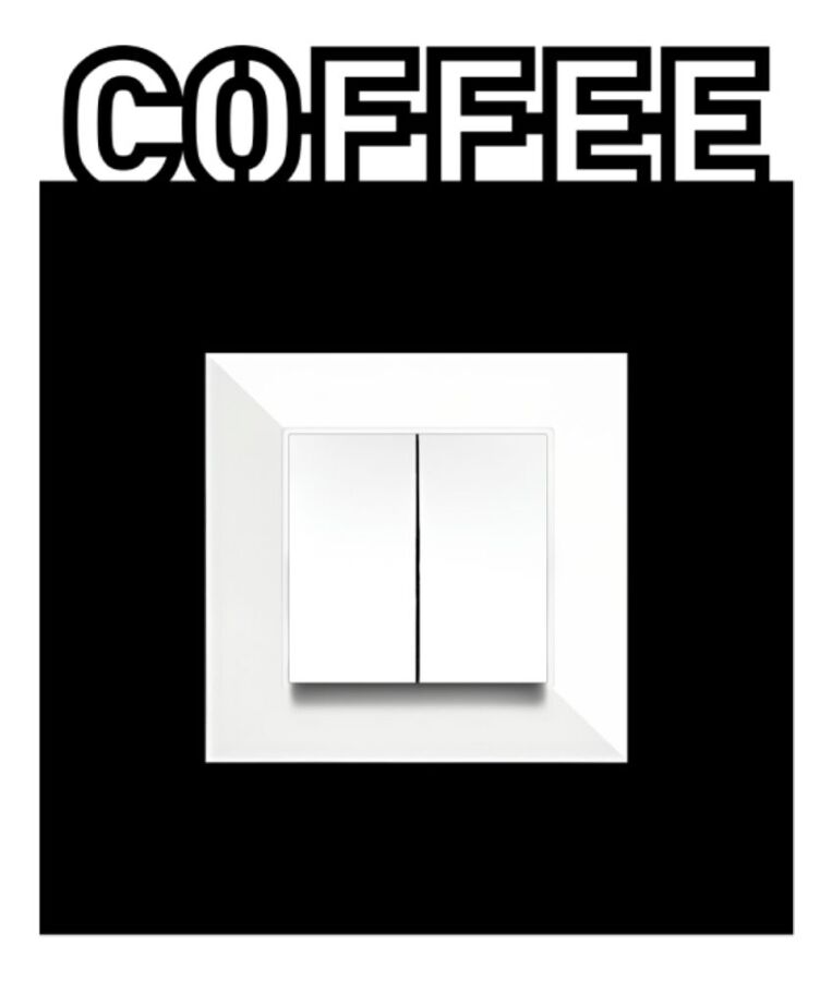 ARVDLCFFM1 - Coffee Kahve Tasarımlı Dekoratif Priz Çerçevesi Süsü - Ahşap - Tekli - 2