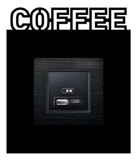 ARVDLCFFM1 - Coffee Kahve Tasarımlı Dekoratif Priz Çerçevesi Süsü - Ahşap - Tekli - 7