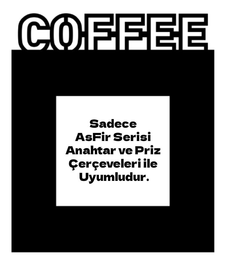 ARVDLCFFM1 - Coffee Kahve Tasarımlı Dekoratif Priz Çerçevesi Süsü - Ahşap - Tekli - 1