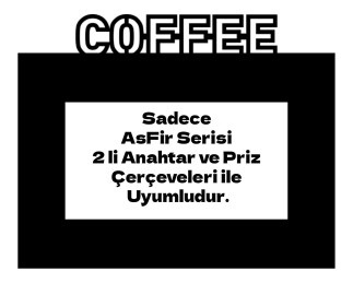 ARVDLCFFM2 - Coffee Kahve Tasarımlı Dekoratif Priz Çerçevesi Süsü - Ahşap - İkili - Arvehu Electric