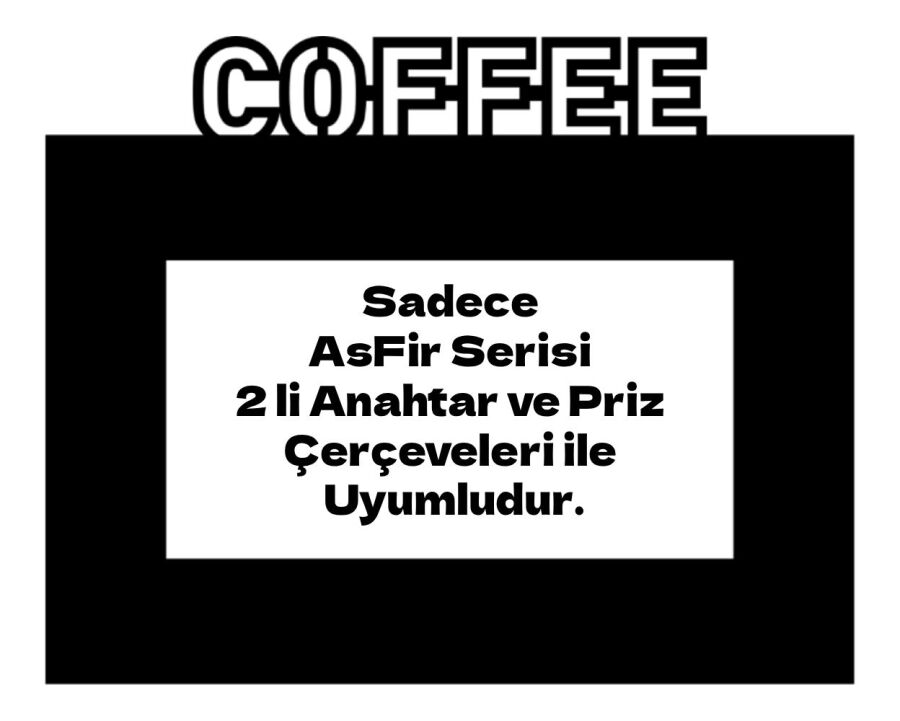 ARVDLCFFM2 - Coffee Kahve Tasarımlı Dekoratif Priz Çerçevesi Süsü - Ahşap - İkili - 1