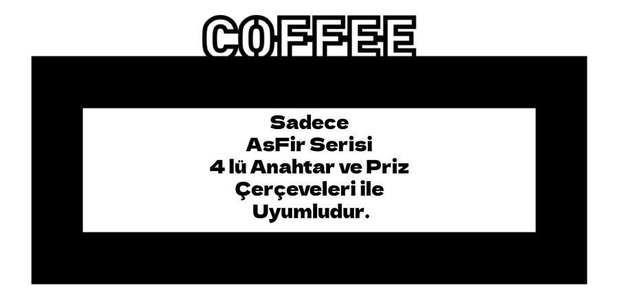ARVDLCFFM4 - Coffee Kahve Tasarımlı Dekoratif Priz Çerçevesi Süsü - Ahşap - Dörtlü - 1