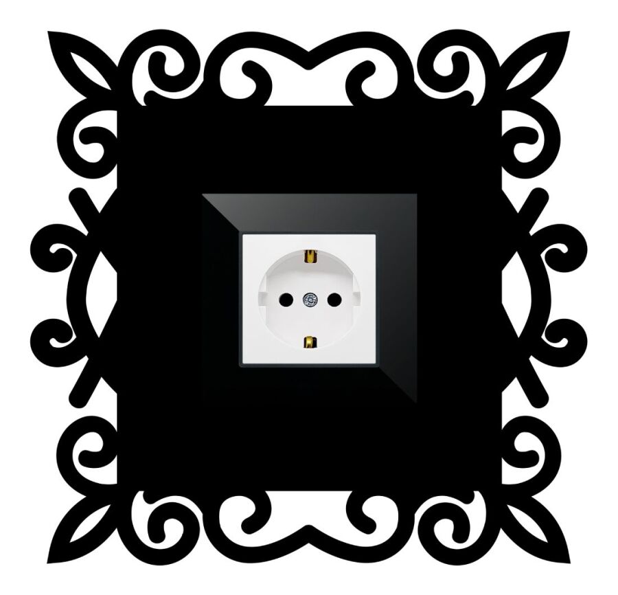 ARVDLDSNM1 - Desen Tasarımlı Dekoratif Priz Çerçevesi Süsü - Ahşap - Tekli - 3