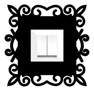 ARVDLDSNM1 - Desen Tasarımlı Dekoratif Priz Çerçevesi Süsü - Ahşap - Tekli - 2